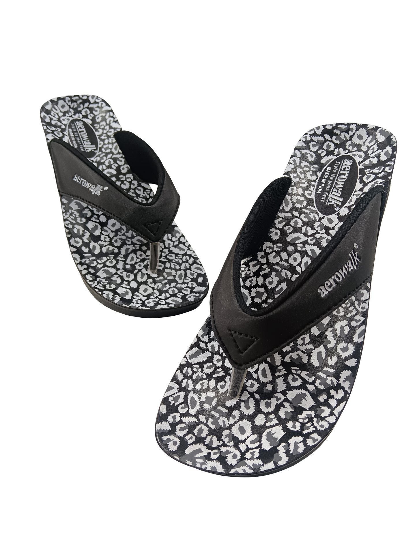 Women's Black Aero Walk Chappal Soft