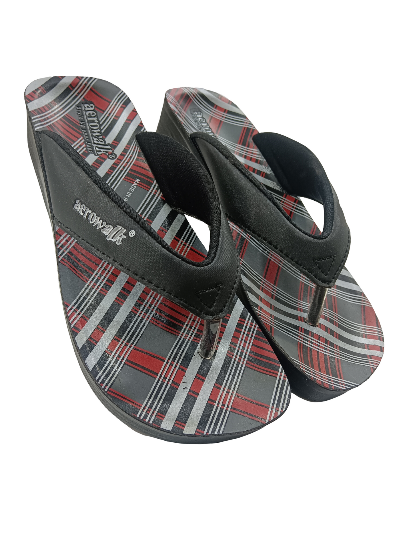 Women's Red Black Aerowalk Chappal