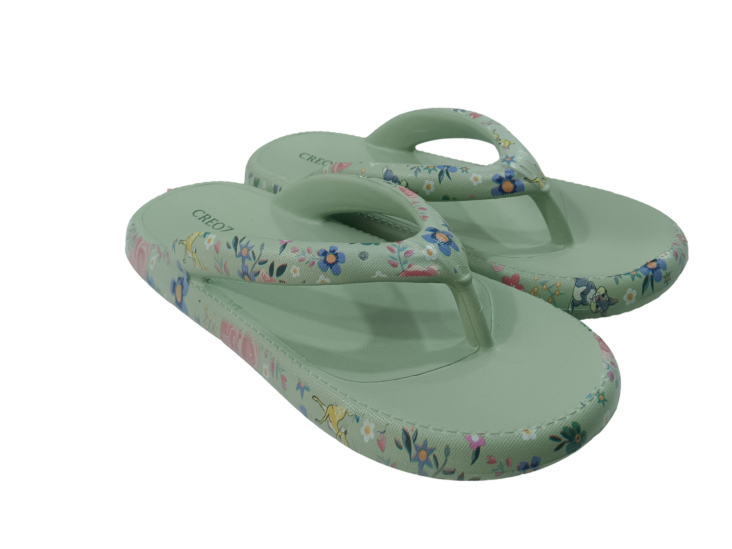 Women's Floral Sea Green Slipper