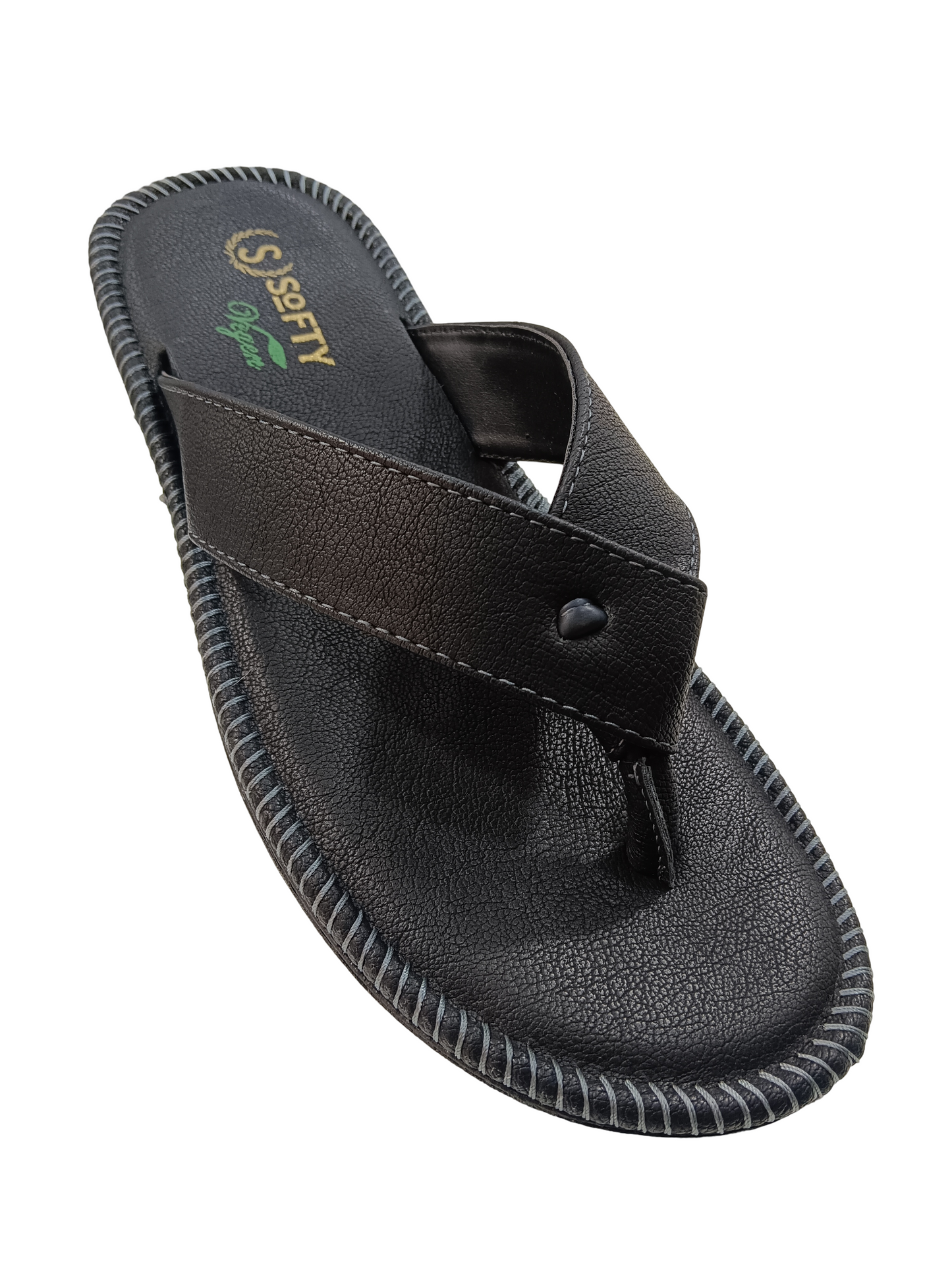 Men's Black V Shape Soft Chappal
