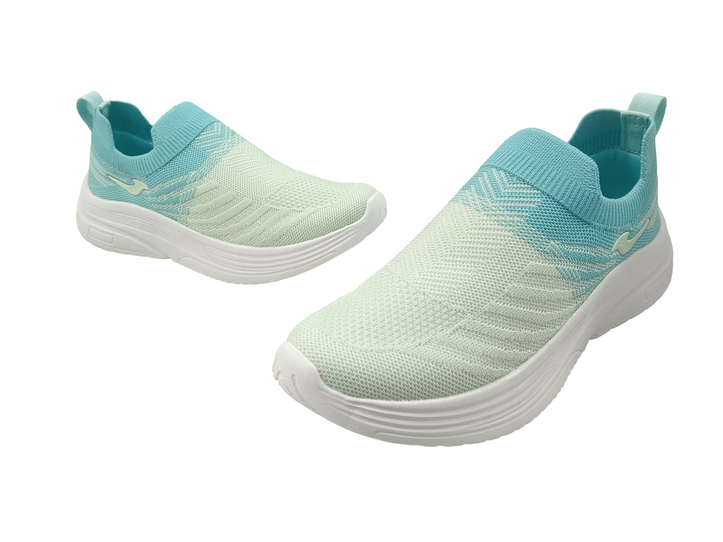 Women's Memory Foam WHT/BLU Shoe