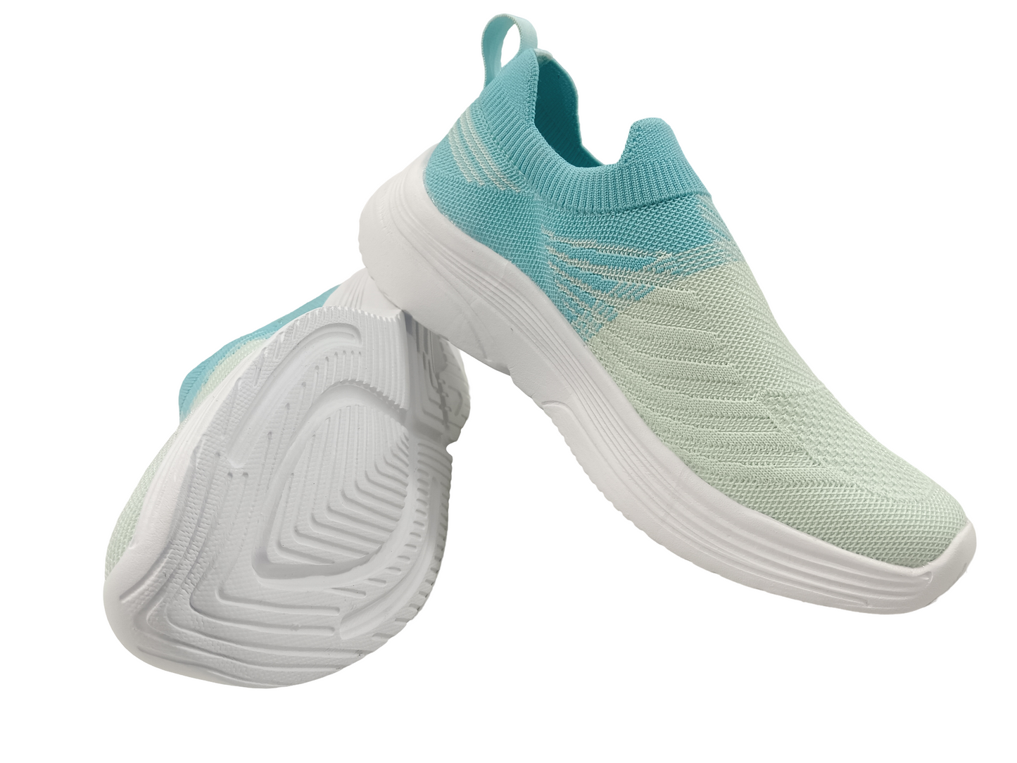Women's Memory Foam WHT/BLU Shoe