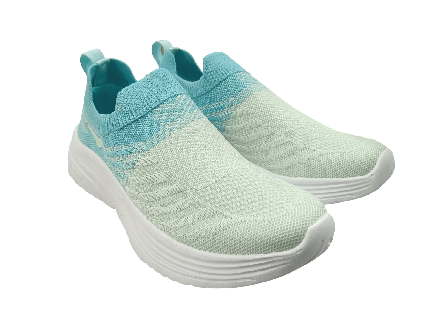 Women's Memory Foam WHT/BLU Shoe