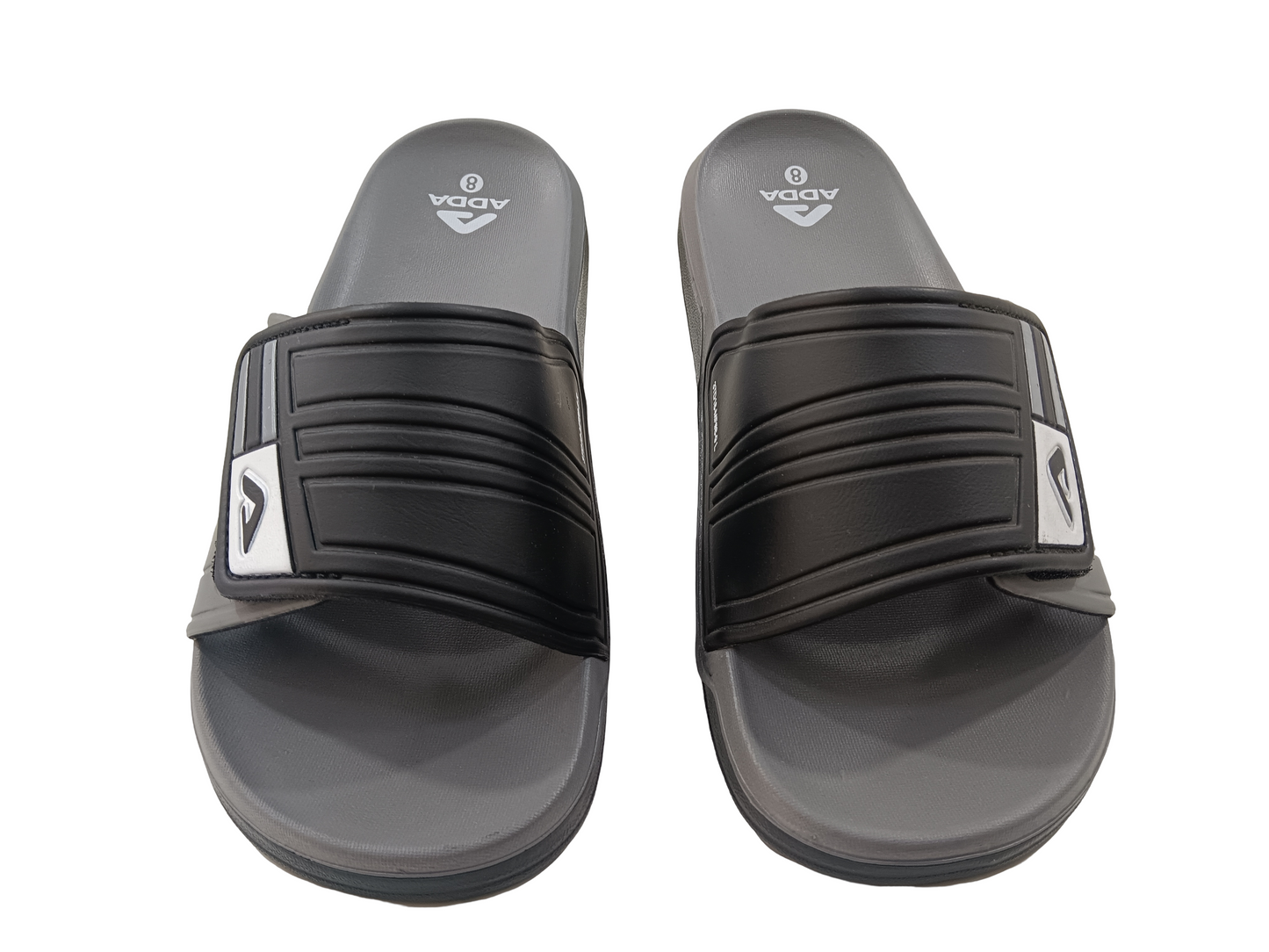 Mens Adda Gry/Blk Flip Flops