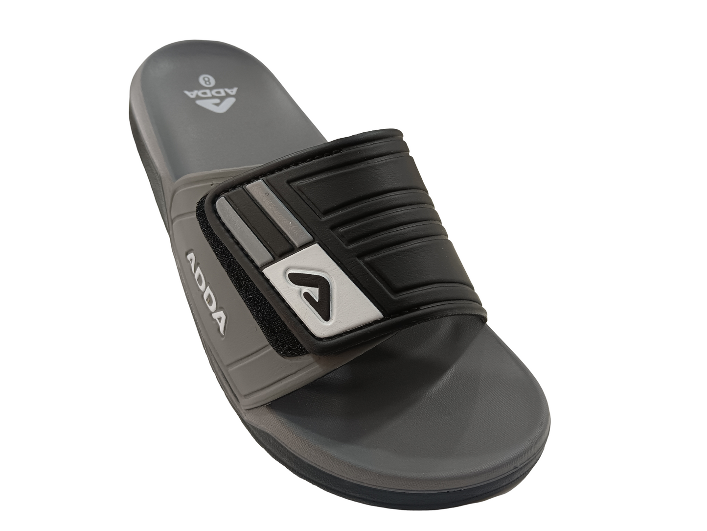 Mens Adda Gry/Blk Flip Flops