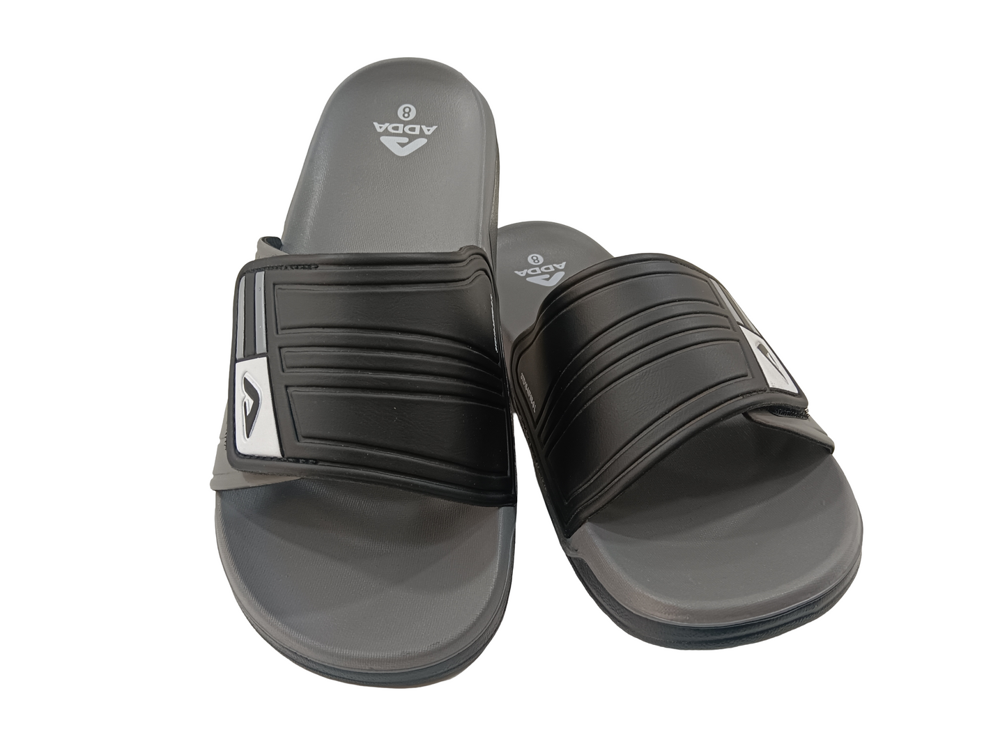 Mens Adda Gry/Blk Flip Flops