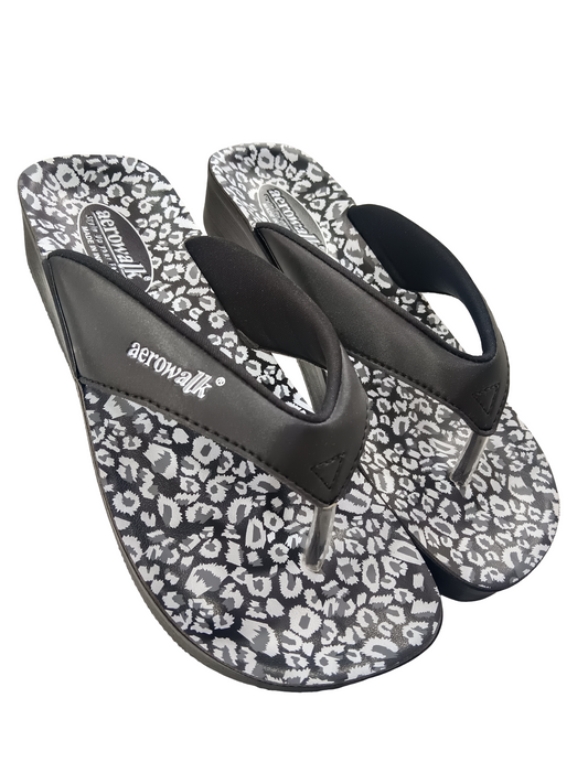 Women's Black Aero Walk Chappal Soft