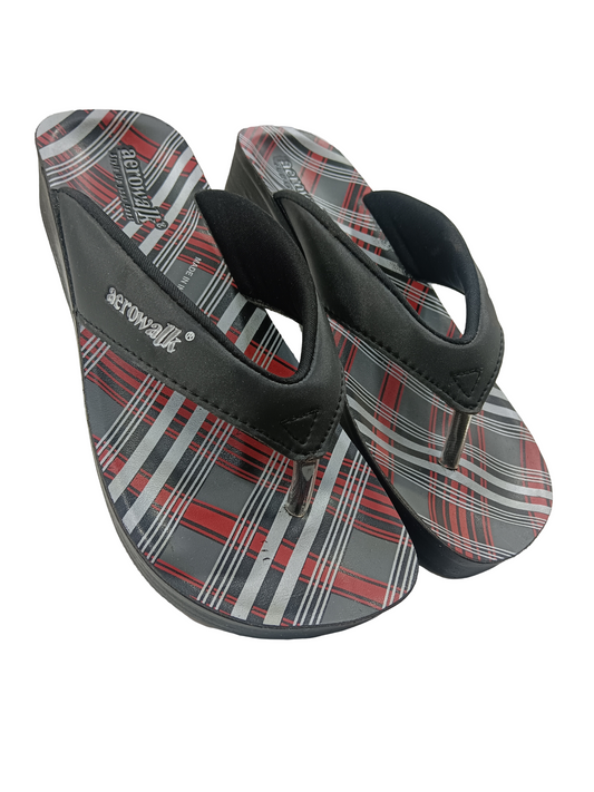 Women's Red Black Aerowalk Chappal