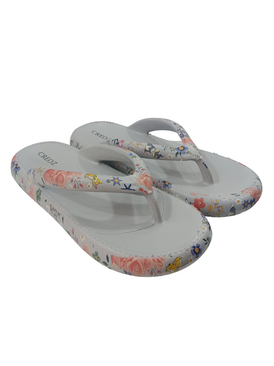 Women's Floral Grey Slipper