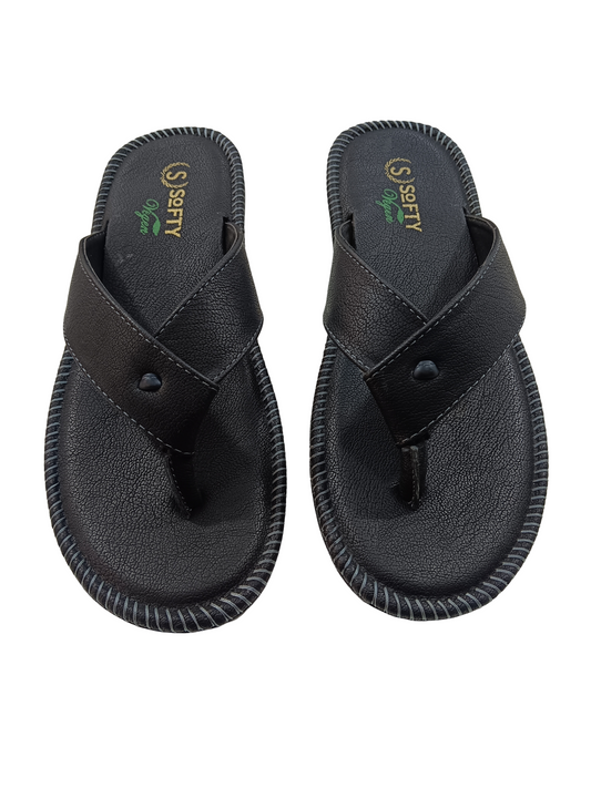 Men's Black V Shape Soft Chappal