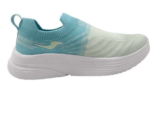 Women's Memory Foam WHT/BLU Shoe