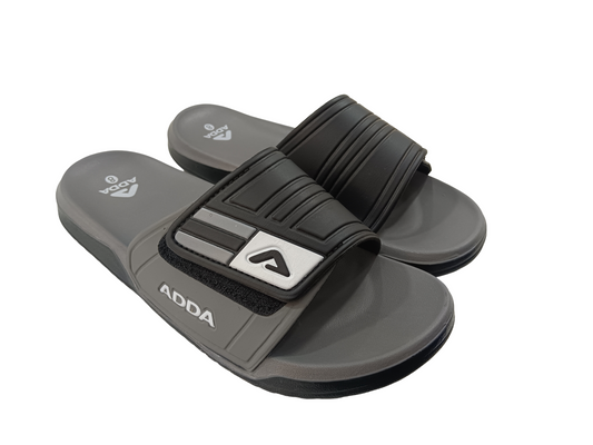 Mens Adda Gry/Blk Flip Flops