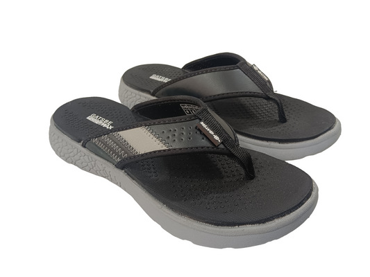 Mens Soft Blk/Gry Slipper